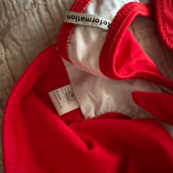 Reformation Red Monte Carlo Top bottom Swimsuit Set *Rare* - Picture 3 of 5